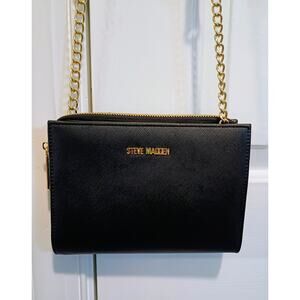 Steve Madden - Women's Black Saffiano Wallet Crossbody Bag - NWOT